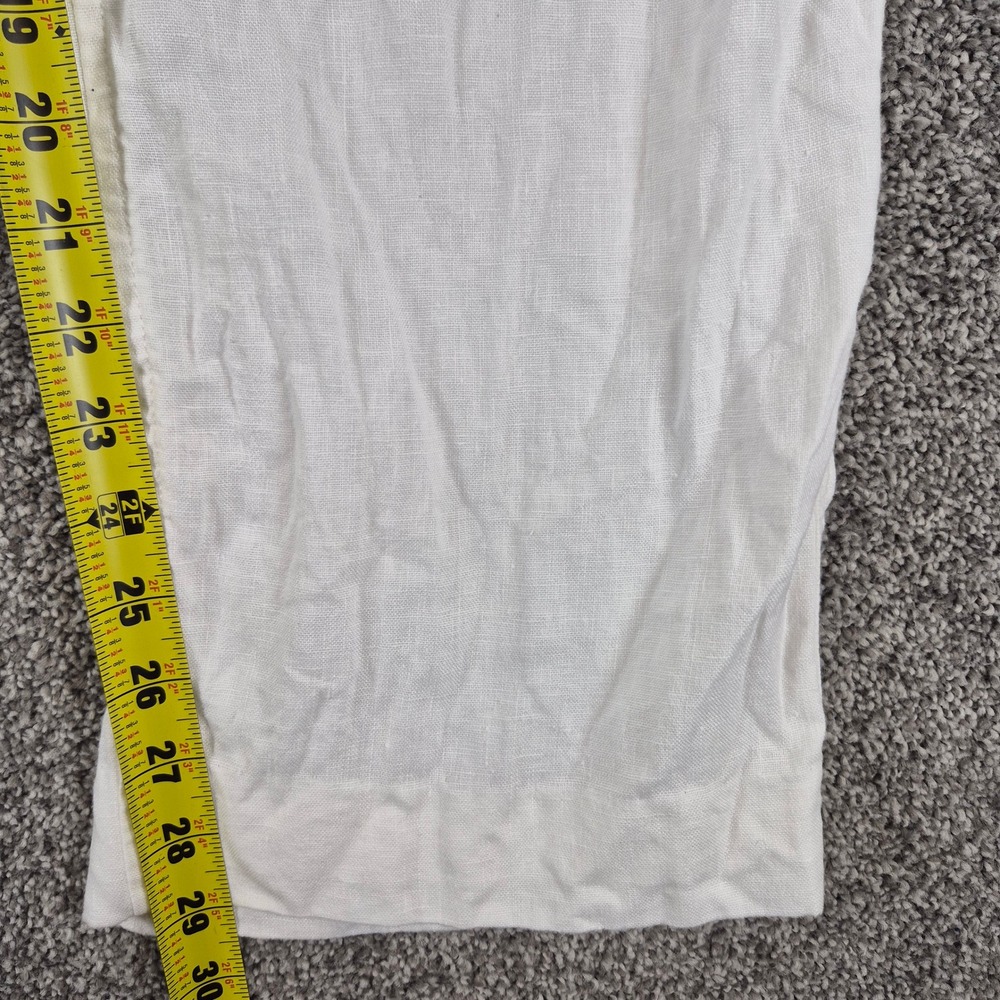 Caribbean 100% Linen Cargo Pants Mens 40x29 White Lightweight Beach Resort - Picture 5 of 7